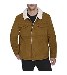 Levi's Men's Corduroy Sherpa Trucker Jacket, Brown, X-Small