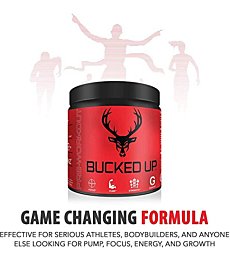 Bucked Up Pre Workout - Best Tasting - 6 Grams Citrulline, 2 Grams Beta Alanine Non Proprietary Blend, Powder (Strawberry Kiwi)