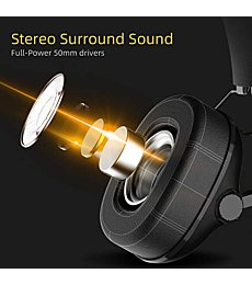 SENZER SG500 Surround Sound Pro Gaming Headset with Noise Cancelling Microphone - Detachable Memory Foam Ear Pads - Portable Foldable Headphones for PC, PS4, PS5, Xbox One, Switch