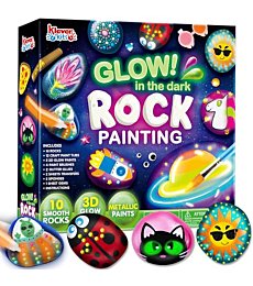 JOYIN Rock Painting Kit- Glow in The Dark Rock Kit, Arts and Crafts for Kids Ages 6-12, Art Supplies Toy, Kids Craft Paint Kits, Arts & Crafts for Boys Girls Birthday Party Gift Toy