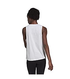 adidas Women's Essentials Big Logo Tank Top, White/Black, Large