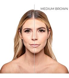 MADLUVV 1-Step Brow Stamp™ + Shaping Kit, The Original Patent-Pending Viral Eyebrow Stamp and Stencil Set (Medium Brown)