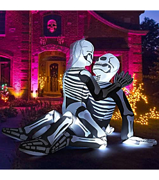 pooky Cuddling Skeletons Halloween Inflatable Decoration