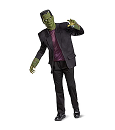 Adult Deluxe Frankenstein Costume with Green Skin & Bolt-Neck