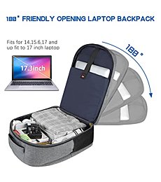 Laptop Backpack, Travel Backpack, Extra Large TSA 17 Inch Carry on Backpack, Anti-Theft College School Student Backpack with USB Port,Lapsouno Water Resistant Computer Backpack Gift for Men Women,Grey