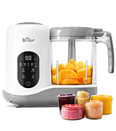 BEAR 2024 Baby Food Maker | One Step Baby Food Processor Steamer Puree Blender | Auto Cooking & Grinding | Baby Food Puree Maker with Self Cleans | Touch Screen Control, White