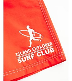 Big Chill Boys' Swim Trunks - 2 Pack UPF 50+ Quick Dry Board Shorts Bathing Suit (4-18), Size 14/16, Red Surf