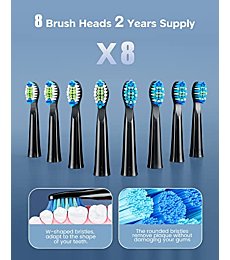 Sonic Electric Toothbrush , Bitvae Electronic Toothbrush for Adults with 8 Brush Heads , Travel Rechargeable Power Toothbrush for 30 Days Using , Ultrasonic Toothbrush 5 Modes and Timer