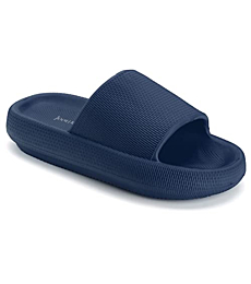 Joomra Slippers Mens Slides Cushioned for Womens Quick Drying Shower Foam Male Pillow House Shoes Pool Beach Spa Garden Sandals Sandles Dark Blue 40-41