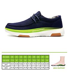 Arch Support Shoes for Men, Mens Plantar Fasciitis Shoes, High Arch Slip on for Men, Mens Diabetic Loafers, Fashion Sneaker for Men, Mens Comfort Loafer Shoes for Walk, Supportive Deck Shoes Size 12