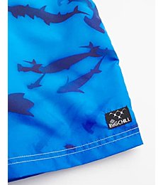 Big Chill Boys' Bathing Suit ? UPF 50+ Quick Dry Board Shorts Swim Trunks, Size 18, Royal Sharks