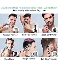 Brightup Beard Trimmer for Men - 18 Piece Beard Grooming Kit with Hair Clippers, Hair Trimmer, Electric Razor - IPX7 Waterproof Mustache, Face, Nose, Ear, Balls, Body Shavers - Mens Gifts, FK-8688T