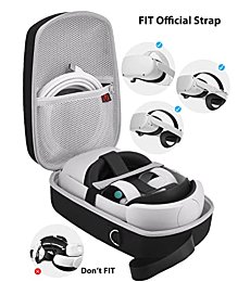 RYOKO Hard Carrying Case Compatible with Meta/Oculus Quest 2 Version VR Gaming Headset and Elite Strap with Battery and Other Accessories, Suitable for Travel and Home Storage