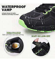 UOVO Boys Shoes Boys Sneakers Boys Tennis Running Hiking Shoes Kids Athletic Outdoor Sneakers Non-Slip Comfortable(Little/Big Boys) Black/Green