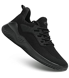 Mens Slip on Running Shoes Ultra Light Breathable Casual Walking Work Shoes Tennis Sneakers Mesh Gym Travel Sports Shoes Black