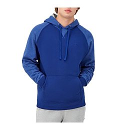 Champion Mens Hoodie, Powerblend, Fleece Comfortable Sweatshirt For (Reg. Or Big & Tall) Athletic-hoodies, Jewel Sapphire Stripe C Logo, Large US