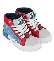 Transformers Boys High Top Sneaker - Optimus Prime Shoes - Optimus Prime, Megatron, Bumblebee Lace Up High Top Sneaker (Royal Red, 12)