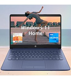 HP Portable Laptop (Include 1 Year Microsoft 365), 14’’ HD Display, 16GB RAM, 64GB eMMC, Intel Quad-Core N4120, Student and Business, Webcam, HDMI, Wi-Fi, RJ-45, Windows 11 Home, Grayish Blue