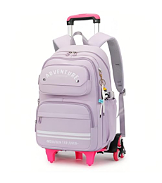 ETAISHOW Rolling Backpack for Girls Kids Backpack with Wheels Roller Bookbag Trolley School Bag Wheeled Bag