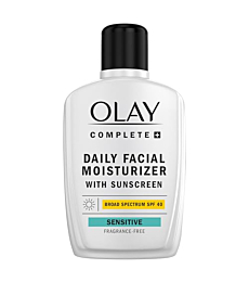 Olay Complete+ Daily Facial Moisturizer with Sunscreen SPF 40, Fragrance-Free, 6 FL OZ, Broad Spectrum Sunscreen for Sensitive Skin