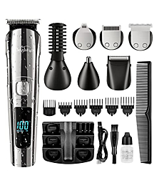 Brightup Beard Trimmer for Men - Electric Razor & Shaver, Cordless Hair Clippers Trimmers Set, IPX7 Waterproof Mens Grooming Kit for Shaving Face, Mustache, Body, Ear, Nose Hair Trimmer, Gifts for Men