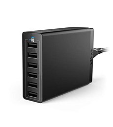 Anker Charger, 60W 6 Port Charging Station, PowerPort 6 Multi USB Charger for iPhone 15/Pro/Pro Max/14/13, iPad Pro/Air/Mini, Galaxy S23/S22/S21, Note 20 Ultra, LG, HTC, and More