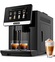 Zulay Magia Fully Automatic Espresso Machine With Grinder - 19 Customizable Coffee Options - Auto-Cleaning For Easy Maintenance - Milk-Foam System For Latte, Cappuccino, Macchiato - New Silver