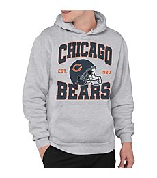 Junk Food Clothing x NFL - Chicago Bears - Team Helmet - Unisex Adult Pullover Fleece Hoodie for Men and Women - Size Large