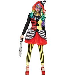 Women's Freakshow Clown Costume - Fun World, Adult Large