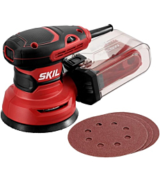 SKIL 5” Random Orbital Sander with Cyclonic Dust Box & 3pc Sanding Sheet - SR211601, Multicolor