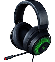 Razer Kraken Ultimate RGB USB Gaming Headset: THX 7.1 Spatial Surround Sound - Chroma RGB Lighting - Retractable Active Noise Cancelling Mic - Aluminum & Steel Frame - for PC & Mac - Classic Black