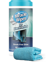 MiracleWipes for Electronics Cleaning - Screen Wipes Designed for TV, Phones, Monitors and More - Includes Microfiber Towel