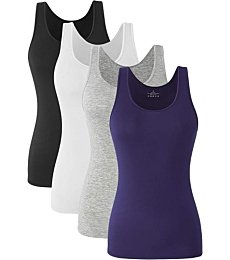 Orrpally Women's Basic Tank Tops in [Color] - 4-pack for everyday wear