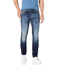 Buffalo David Bitton Men's Slim Ash Jeans, Light Medium Indigo, 42W x 30L