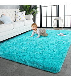 TWINNIS Super Soft Shaggy Rug in Blue.