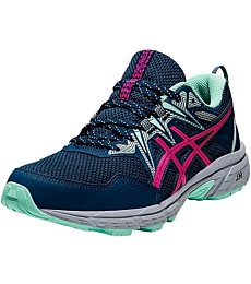 ASICS Women's Gel-Venture 8 Running Shoes in Mako Blue, Pink Glofor superior comfort on trails and everyday adventures.