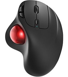 M501 Wireless Trackball Mouse, Rechargeable Ergonomic, Easy Thumb Control, Precise & Smooth Tracking, 3 Device Connection (Bluetooth or USB Receiver), Compatible for PC, Laptop, Mac, Windows By Nulea 