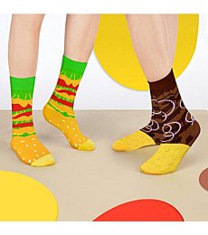 Funny Food Burger Socks Box - Novelty Funny Food Socks Birthday Gag Chirstmas Gifts for Men Women Teen Boys 2 Pairs