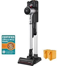 LG CordZero A925KSM Cordless Stick Vacuum Cleaner with detachable handheld unit and various attachments.