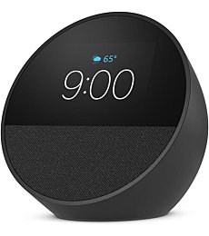 All-new Amazon Echo Spot (2024 release), Smart alarm clock with vibrant sound + Alexa, Black