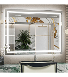 48x36 Inch LED Bathroom Mirror with front and backlit lighting