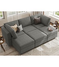 Belffin Modular Sectional Sofa in Grey - Modern Comfort & Style