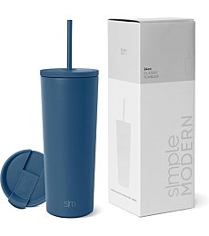 Simple Modern 24oz Insulated Tumbler in Slumberland color with a leak-proof lid and reusable straw.