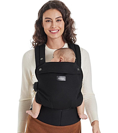 Momcozy Baby Carrier Newborn to Toddler - Ergonomic, Cozy and Lightweight Infant Carrier for 7-44lbs, Effortless to Put On, Ideal for Hands-Free Parenting, Enhanced Lumbar Support, Black