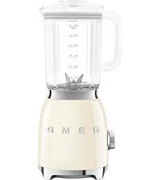 SMEG 50's Retro Blender in Cream with Stainless Steel Blade and 6-Cup Tritan Renew Pitcher.