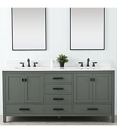 Design Element 72-inch green bathroom vanity with double sinks