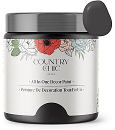 Country Chic Paint - Chalk Style All-in-One Paint for Furniture, Home Decor, Cabinets, Crafts, Eco-Friendly, Matte Paint - Liquorice [Black] Half Pint 8oz