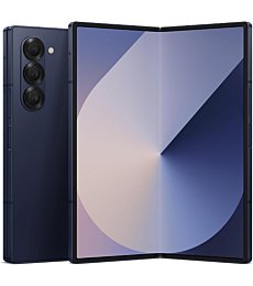 Samsung Galaxy Z Fold 6 smartphone in navy color.