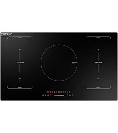 Empava 36 Inch Induction Hob Electric Cooktop, Flat Glass Top Stove with 5 Burners Bridge Function, Timer, Pause, Child Lock, Booster, Slider Level Control, Shutdown, Auto Pan Detection, Black