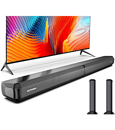 ULTIMEA 2.2ch Sound Bar for Smart TV, Peak Power 100W, 2-in-1 Detachable Soundbar for TV, Bluetooth 5.3 TV Sound Bar, 3 EQ Modes, Bass Adjustable, HDMI ARC/Optical/Aux/Wall Mount, Apollo S40